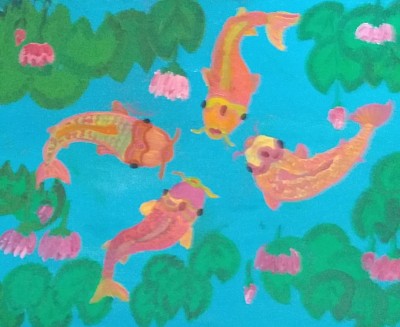 More koi in Lilly pond