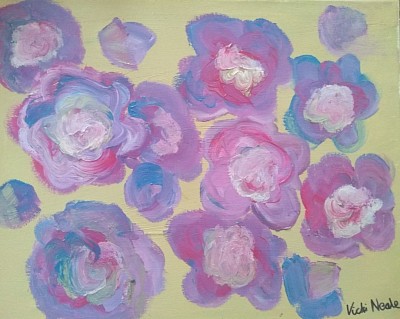 Pink and purple abstract  flowers
